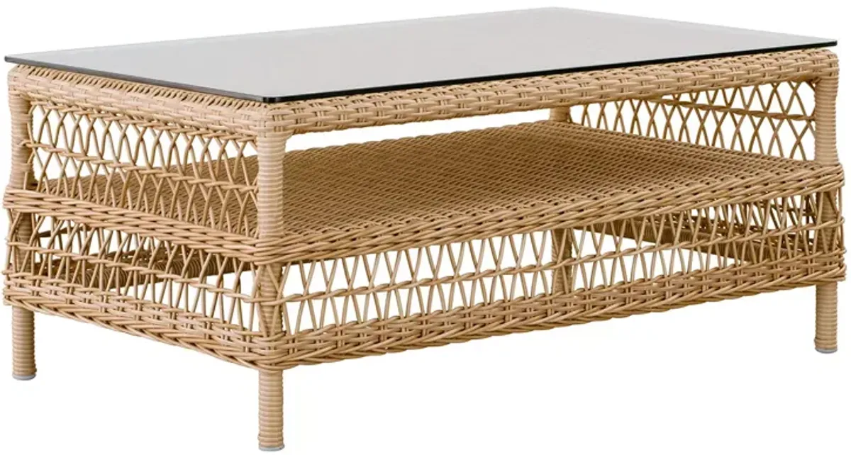 Sika Design Hazel Natural Coffee Table with Glass Top