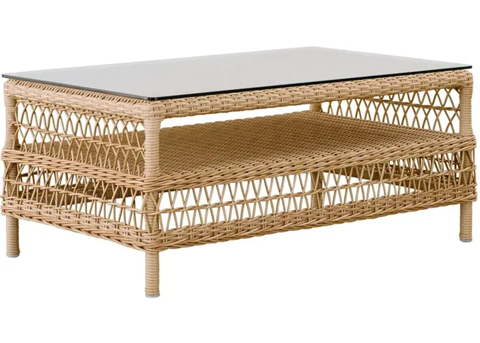 Sika Design Hazel Natural Coffee Table with Glass Top