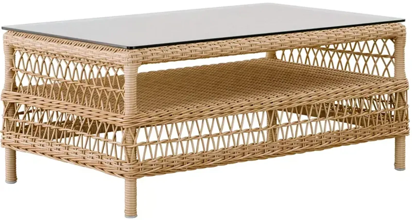 Sika Design Hazel Natural Coffee Table with Glass Top