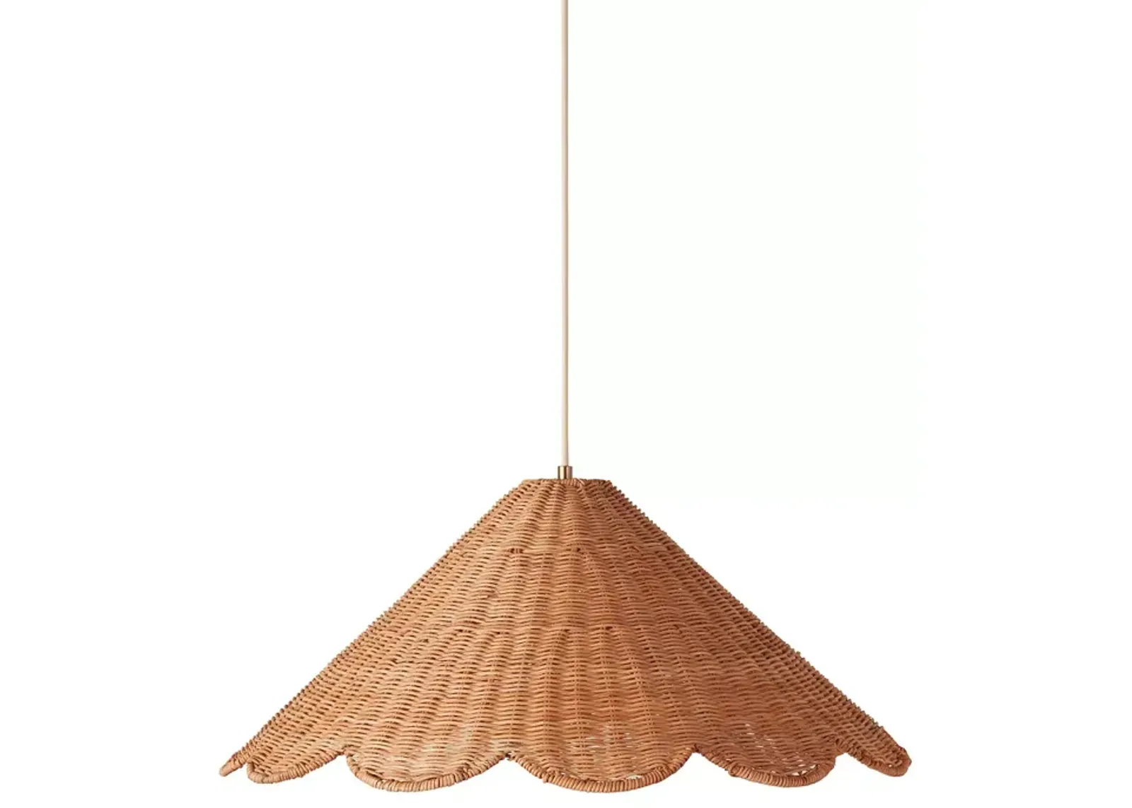 Woven Maude Rattan Scallop Pendant    