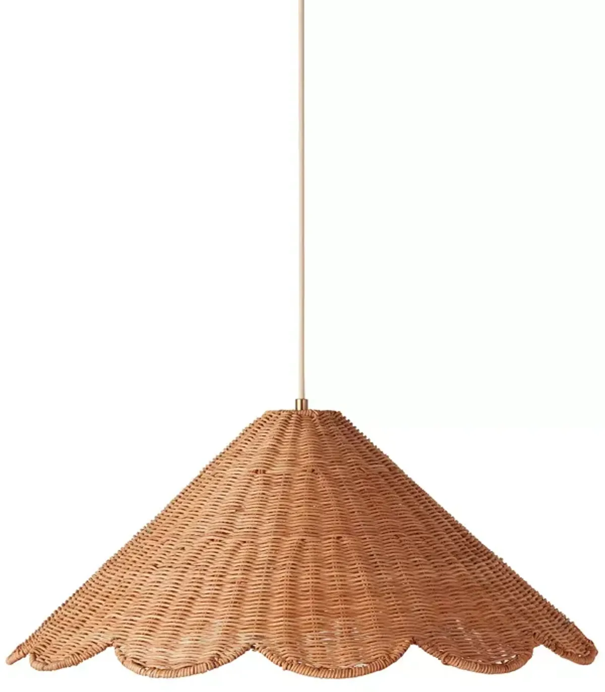 Woven Maude Rattan Scallop Pendant    