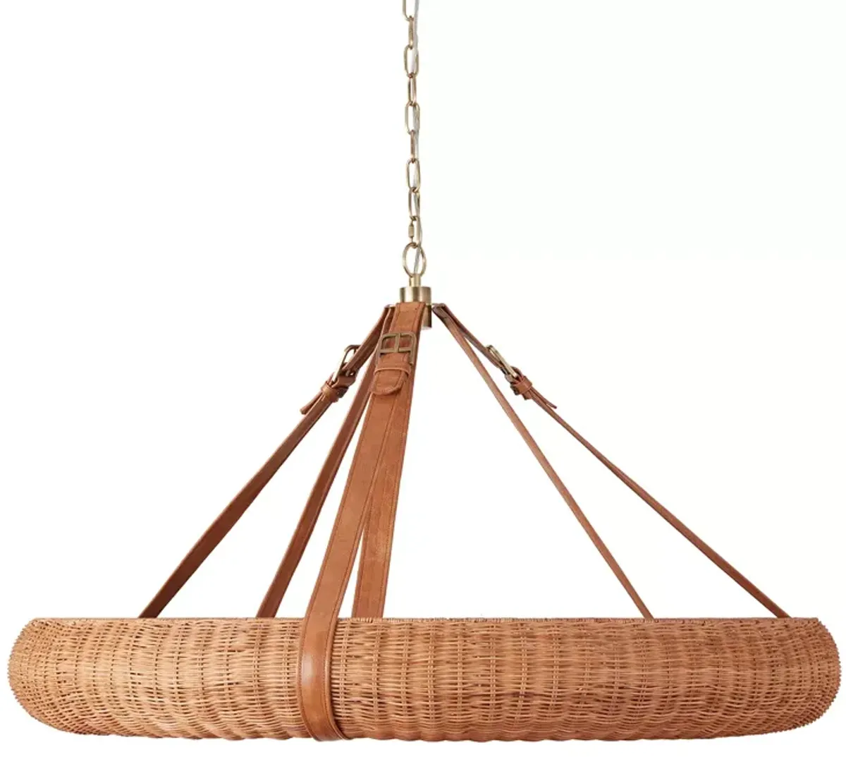 Woven Pampas Rattan Halo Chandelier