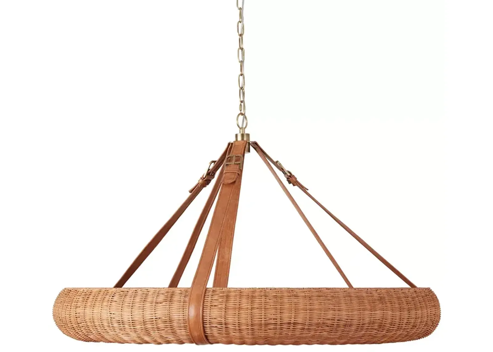 Woven Pampas Rattan Halo Chandelier