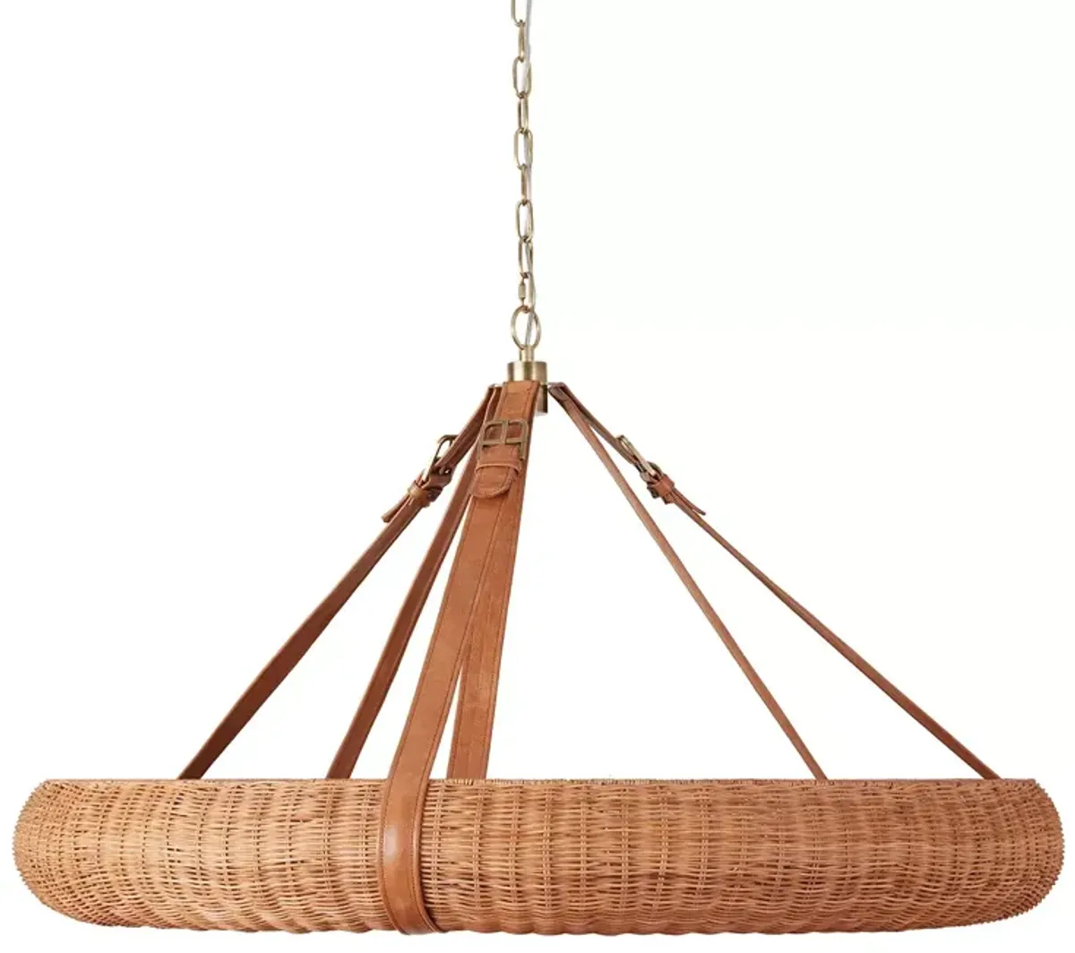 Woven Pampas Rattan Halo Chandelier