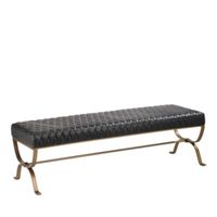 MOE'S HOME COLLECTION Teatro Bench, Onyx Black Leather