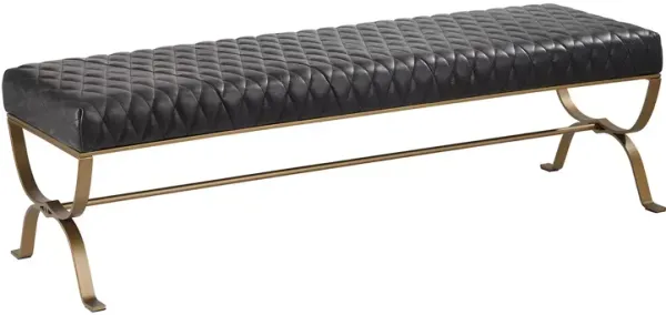 MOE'S HOME COLLECTION Teatro Bench, Onyx Black Leather