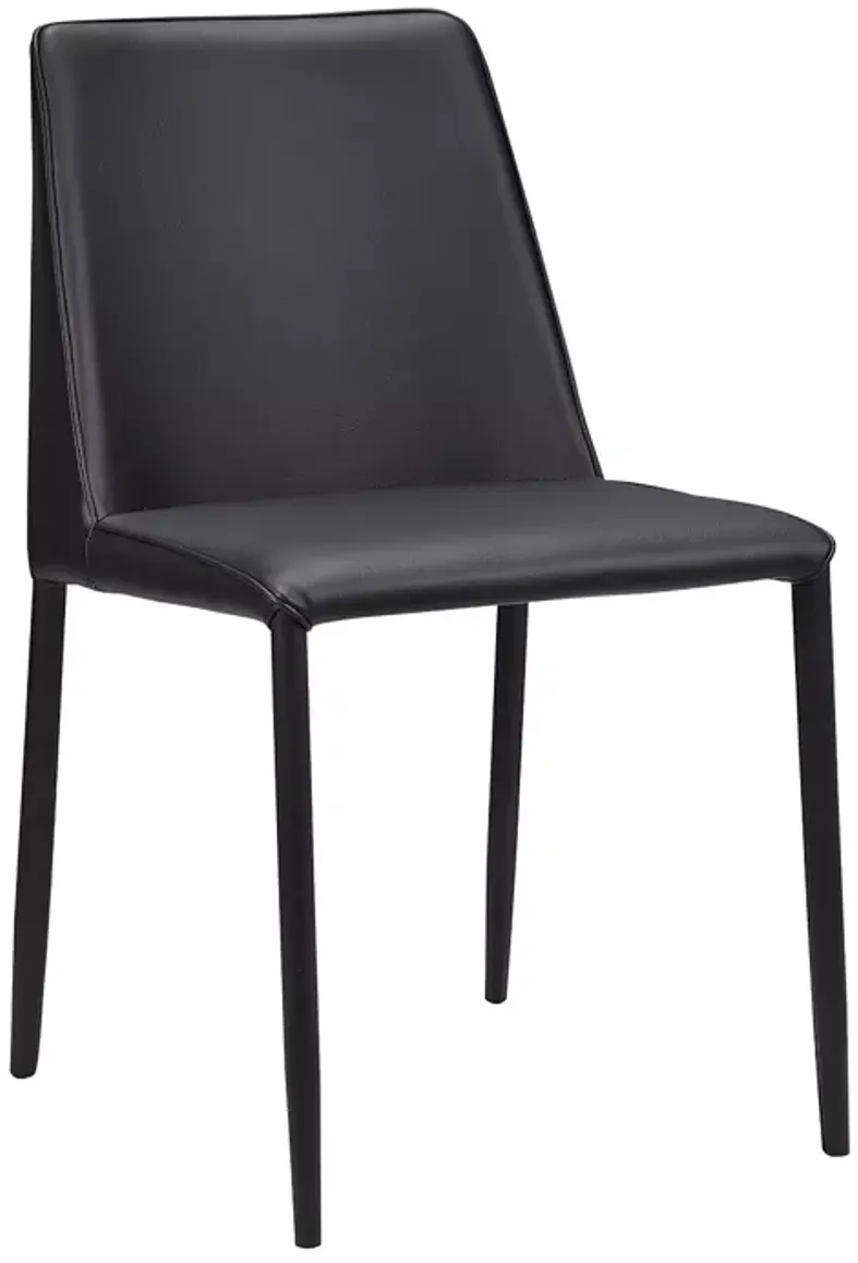MOE'S HOME COLLECTION Nora Faux Leather Dining Chair Black, Set of 2