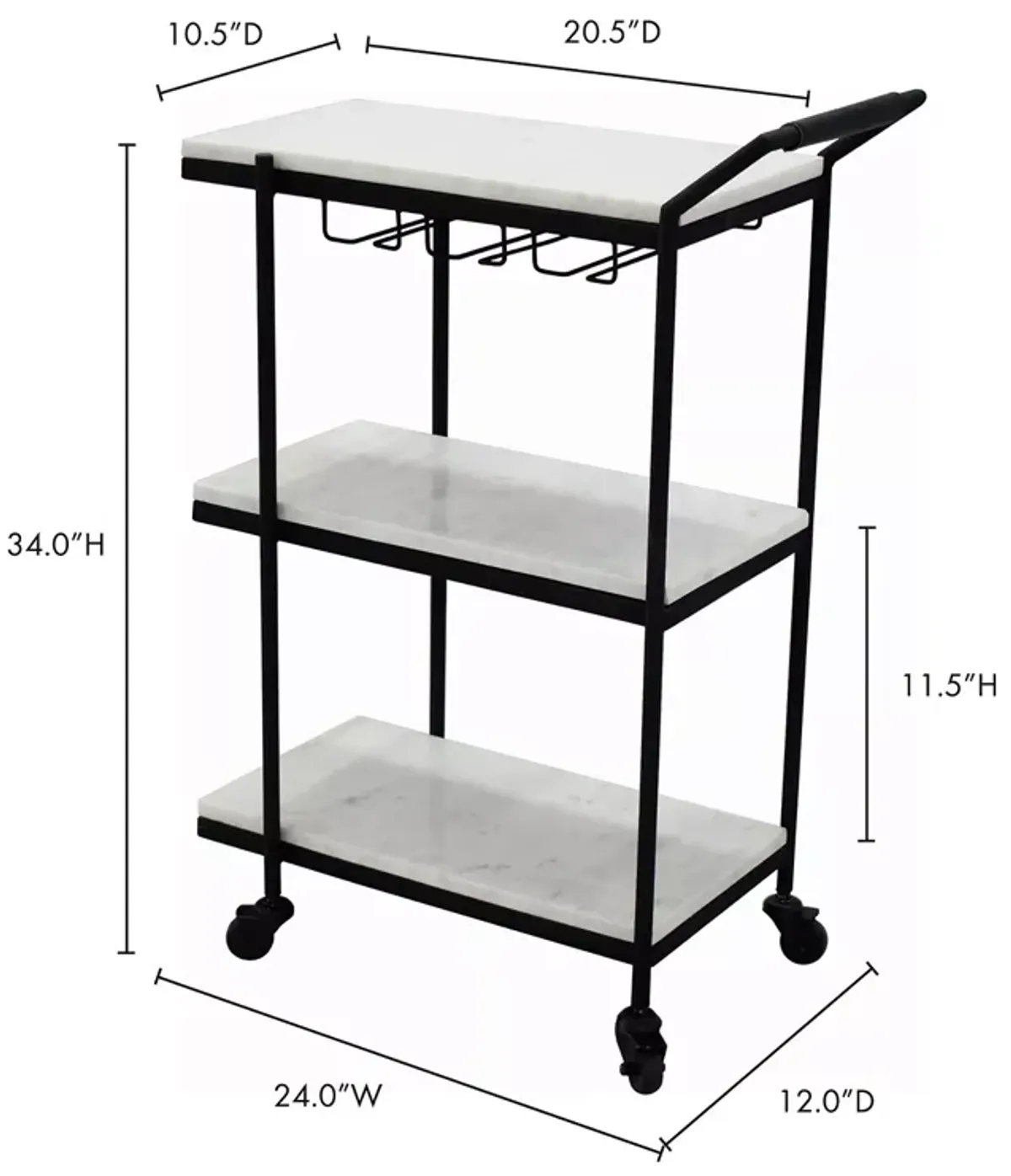 MOE'S HOME COLLECTION After Hours Bar Cart 