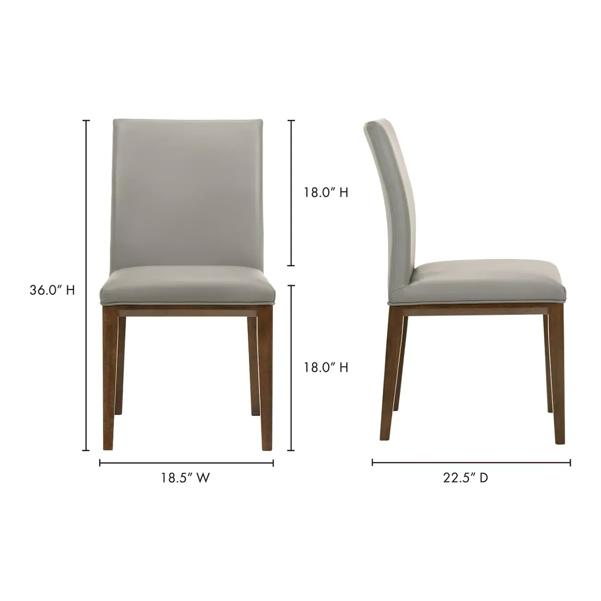 Frankie Leather Dining Chair, Set of 2