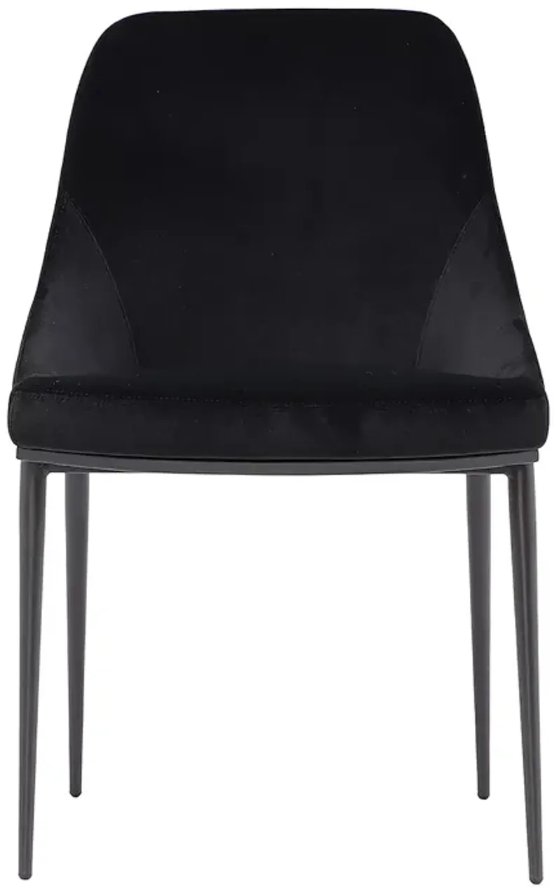 MOE'S HOME COLLECTION Dining Chair Shadowed Black Velvet, Set of 2
