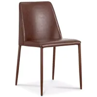 MOE'S HOME COLLECTION Nora Dining Chair Smoked Cherry Faux Leather, Set of 2