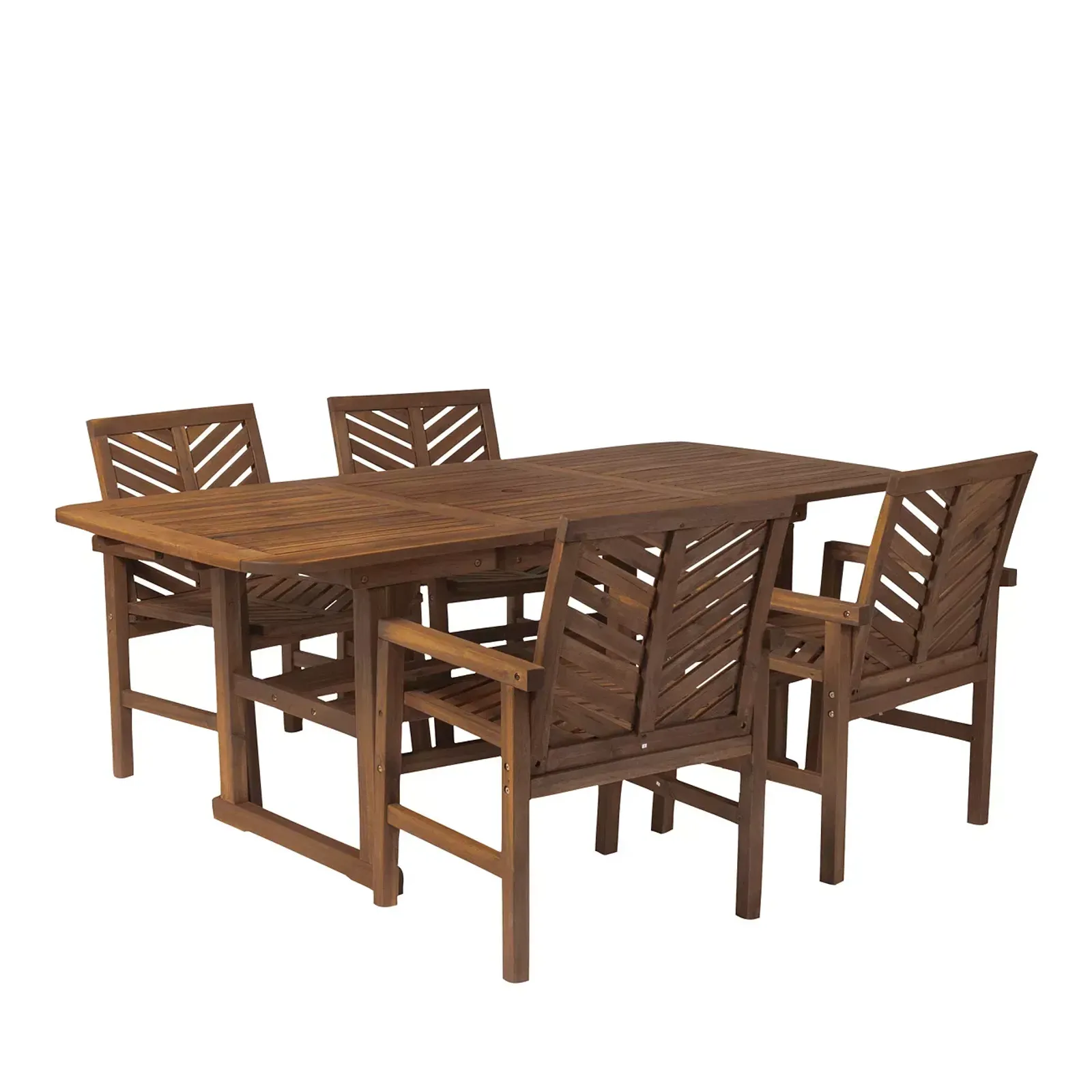 WALKER EDISON 5 Piece Extendable Outdoor Patio Dining Set