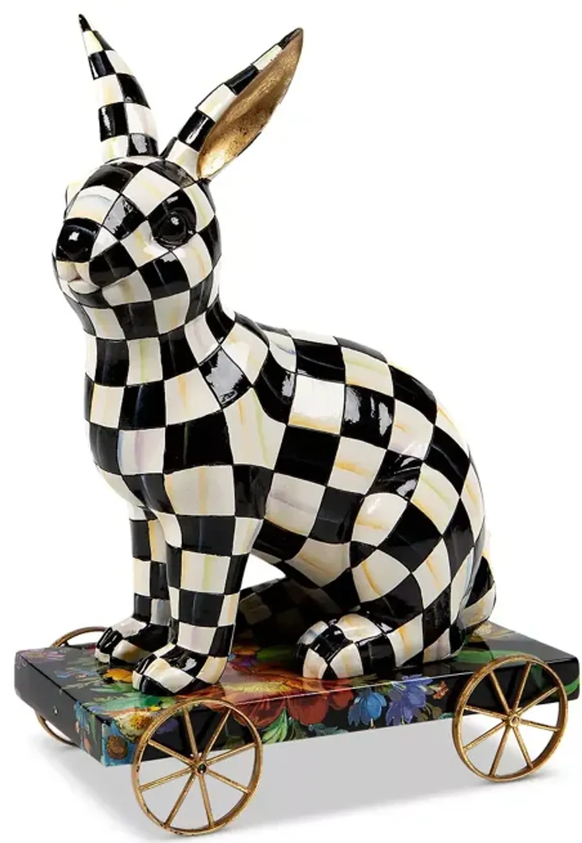 Mackenzie-Childs Courtly Check Bunny on Parade Sculpture