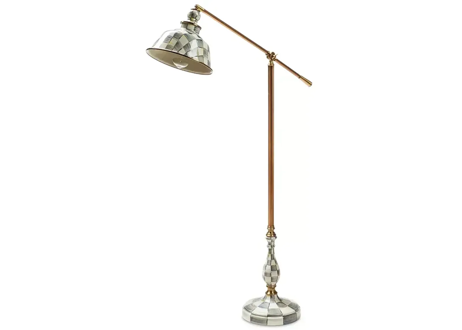 Mackenzie-Childs Sterling Check Enamelware Reading Floor Lamp