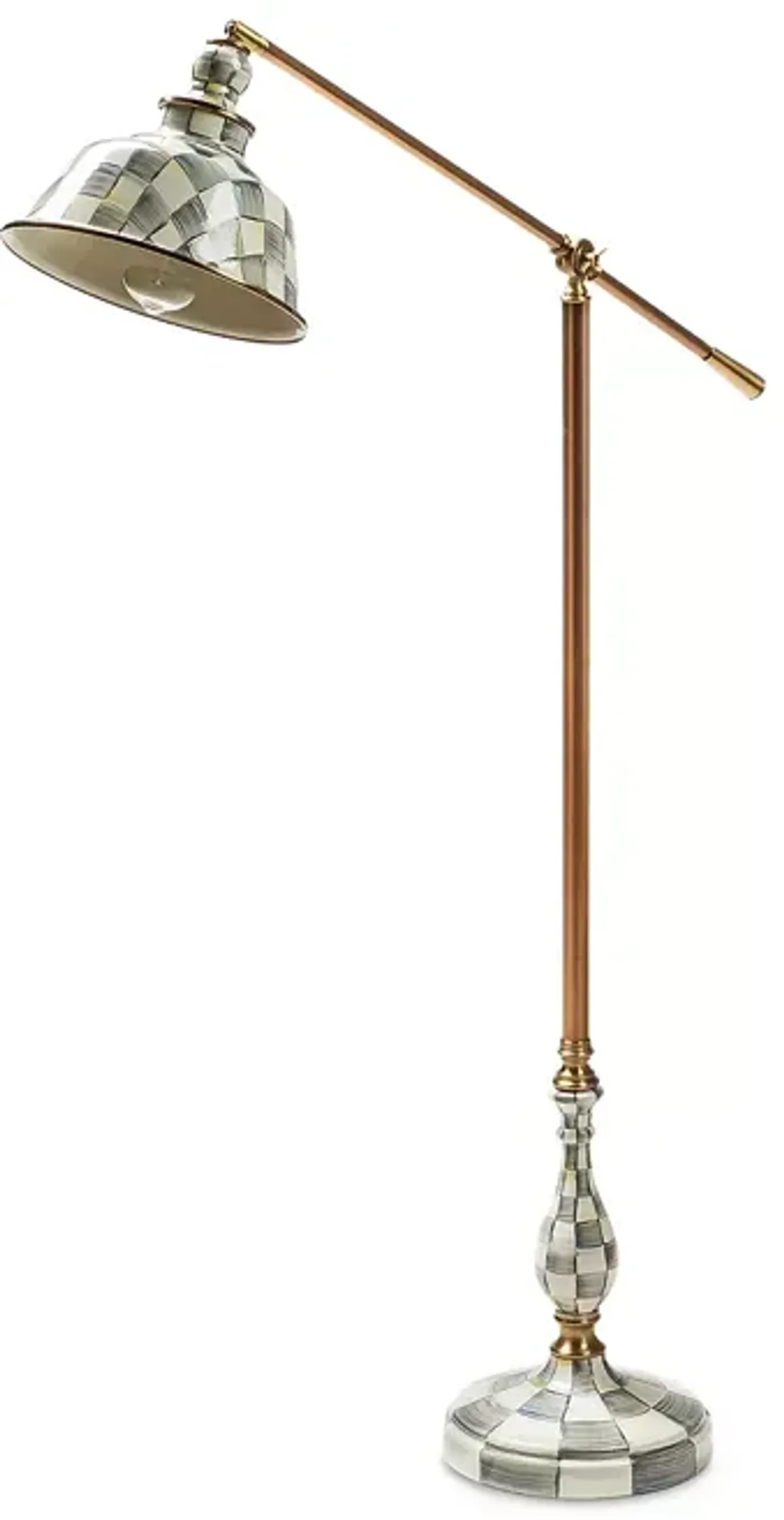 Mackenzie-Childs Sterling Check Enamelware Reading Floor Lamp