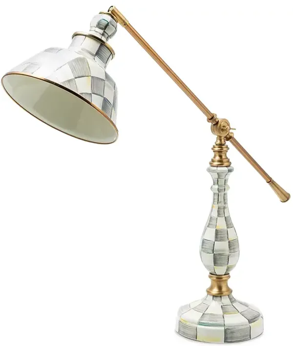 Mackenzie-Childs Sterling Check Enamelware Reading Table Lamp