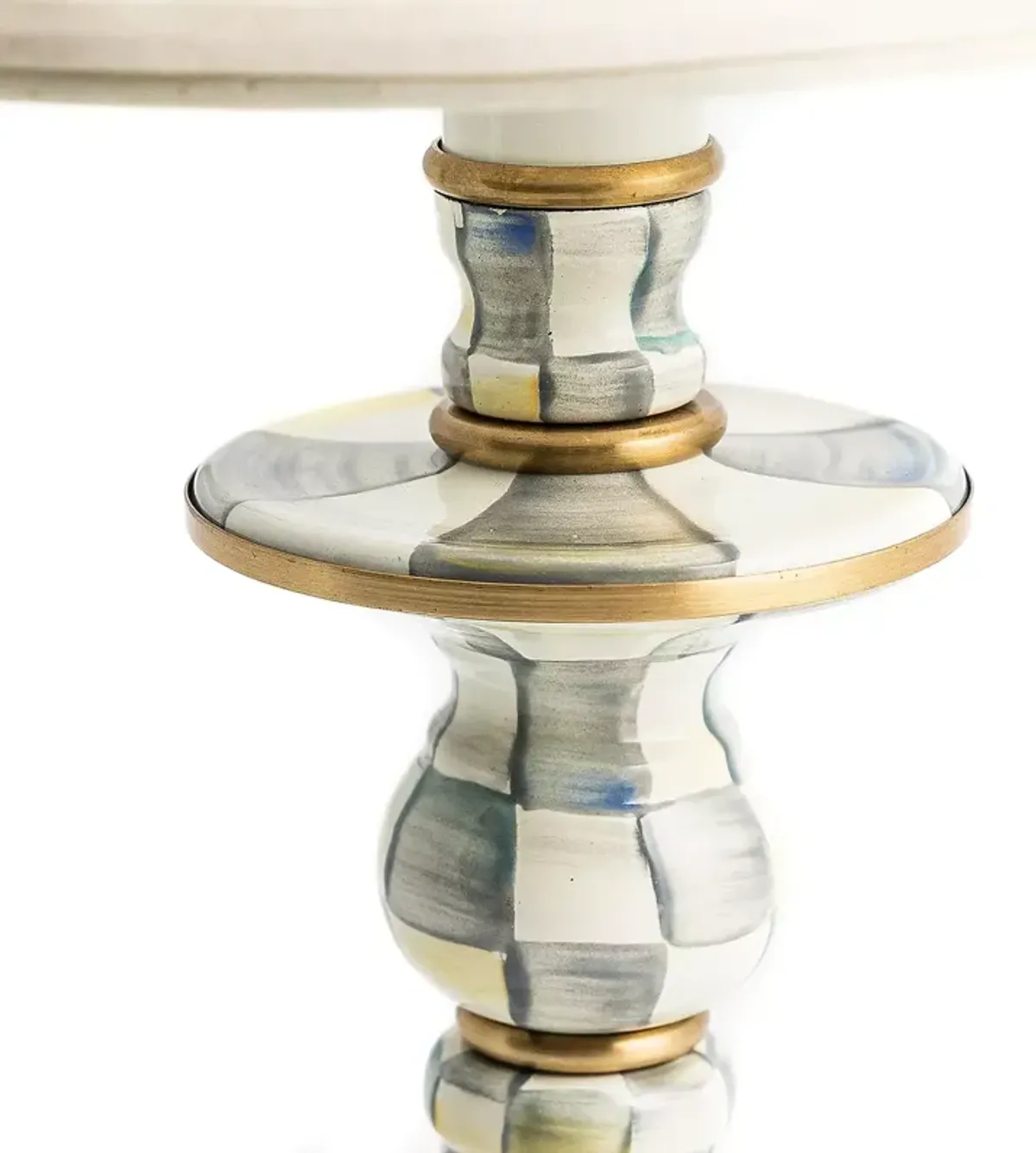 Mackenzie-Childs Sterling Check Candlestick Table Lamp