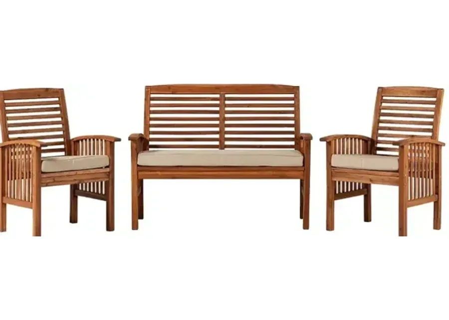 WALKER EDISON Acacia Three Piece Patio Set