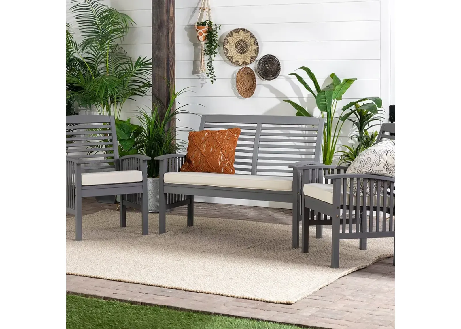 WALKER EDISON Acacia Three Piece Patio Set