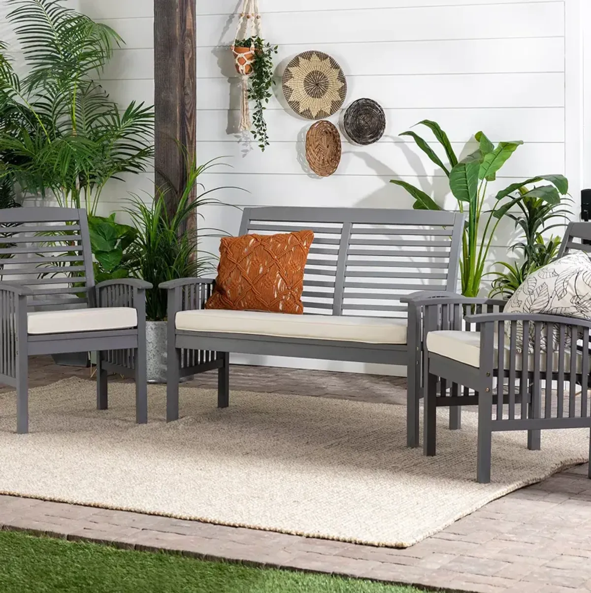 WALKER EDISON Acacia Three Piece Patio Set