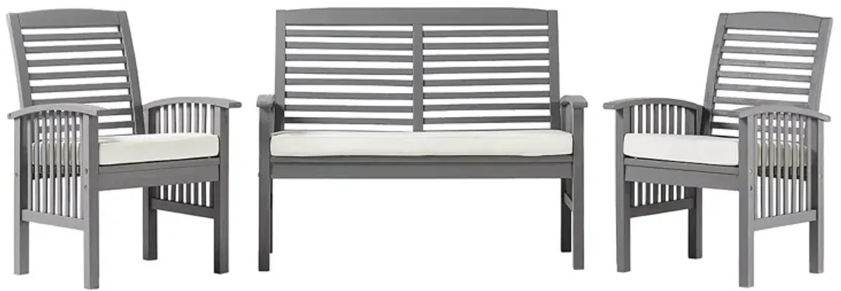 WALKER EDISON Acacia Three Piece Patio Set