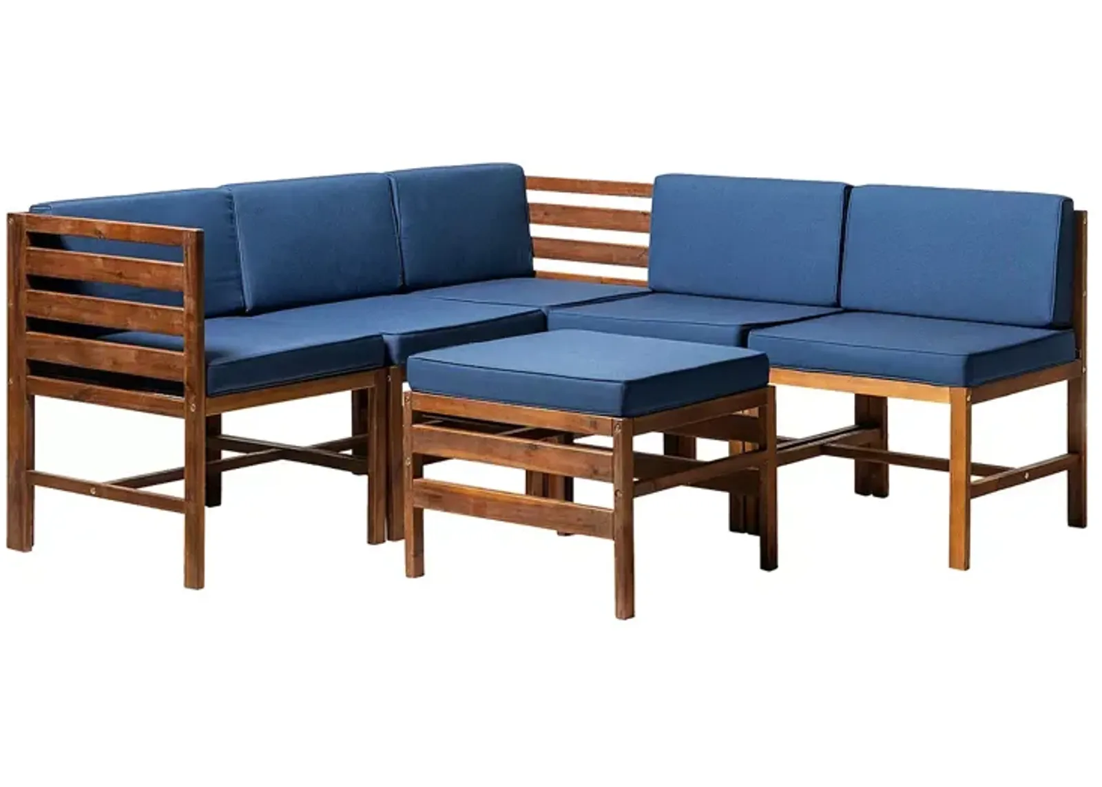 WALKER EDISON Acacia Six Piece Modular Outdoor Set