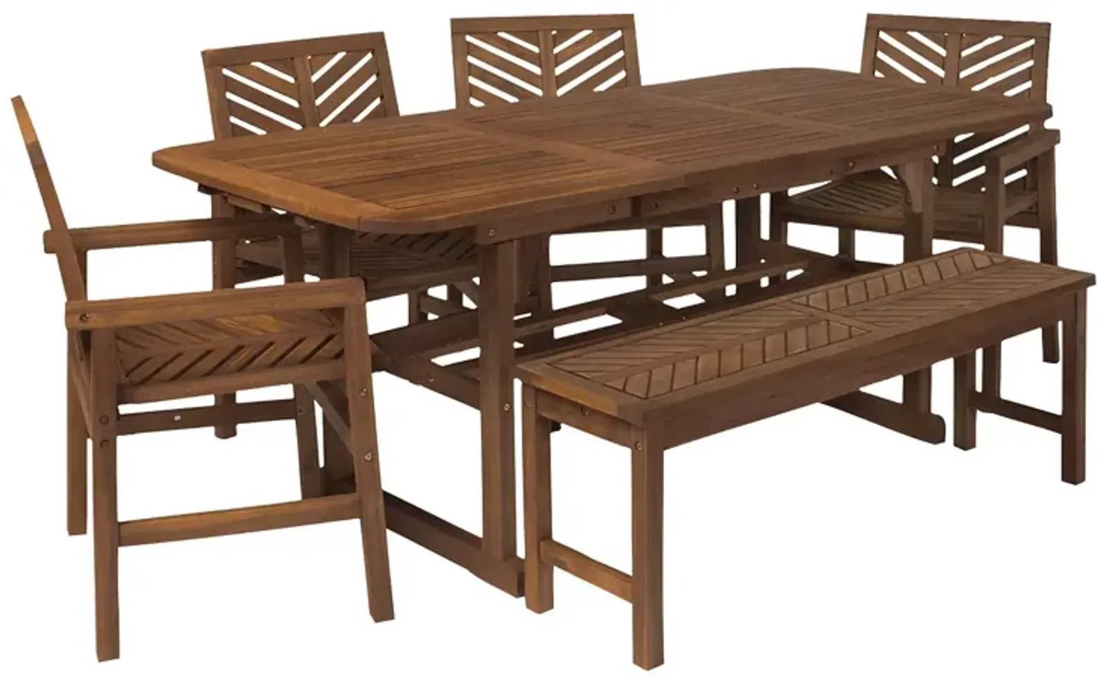 WALKER EDISON 6 Piece Extendable Outdoor Patio Dining Set