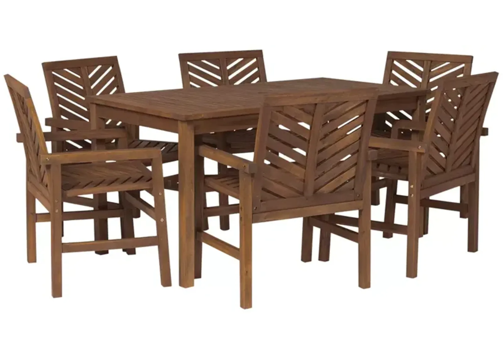 WALKER EDISON 7 Piece Chevron Outdoor Patio Dining Set