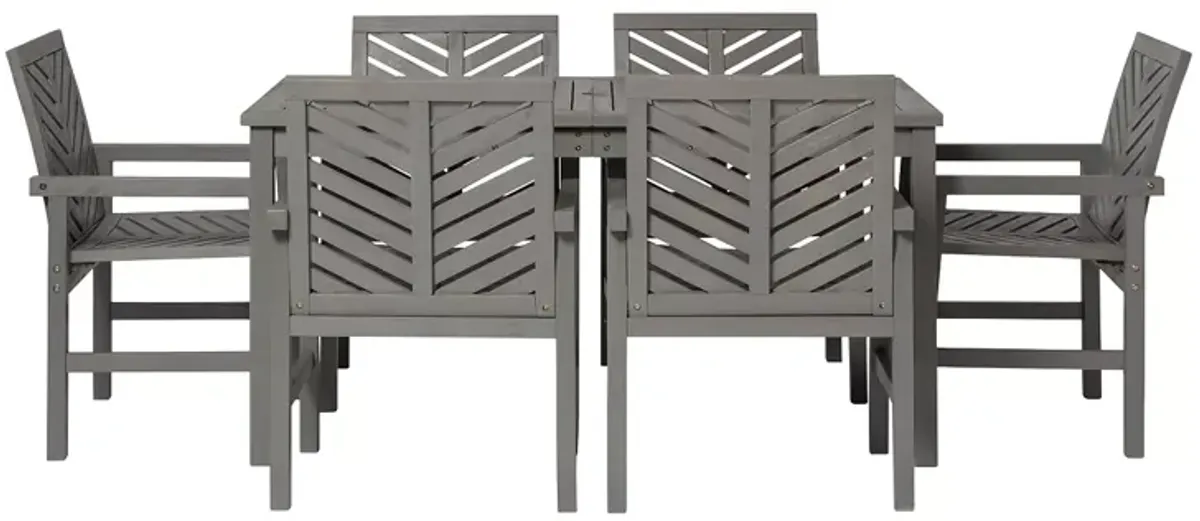 WALKER EDISON 7 Piece Chevron Outdoor Patio Dining Set