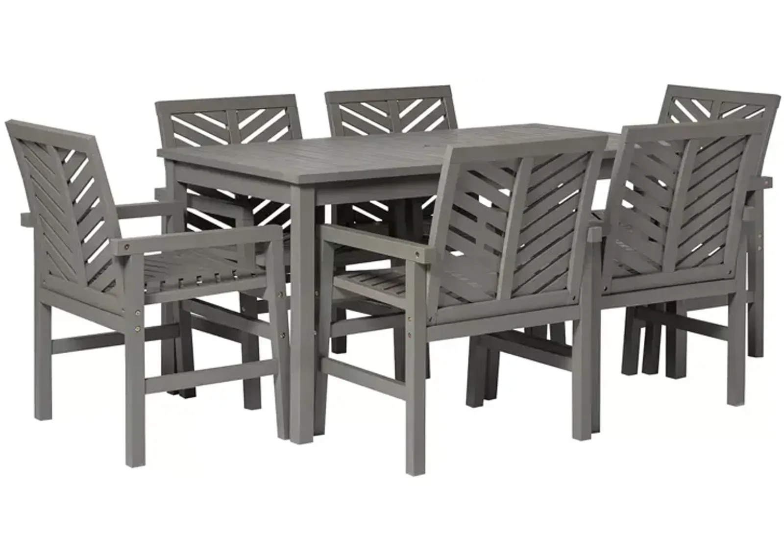 WALKER EDISON 7 Piece Chevron Outdoor Patio Dining Set