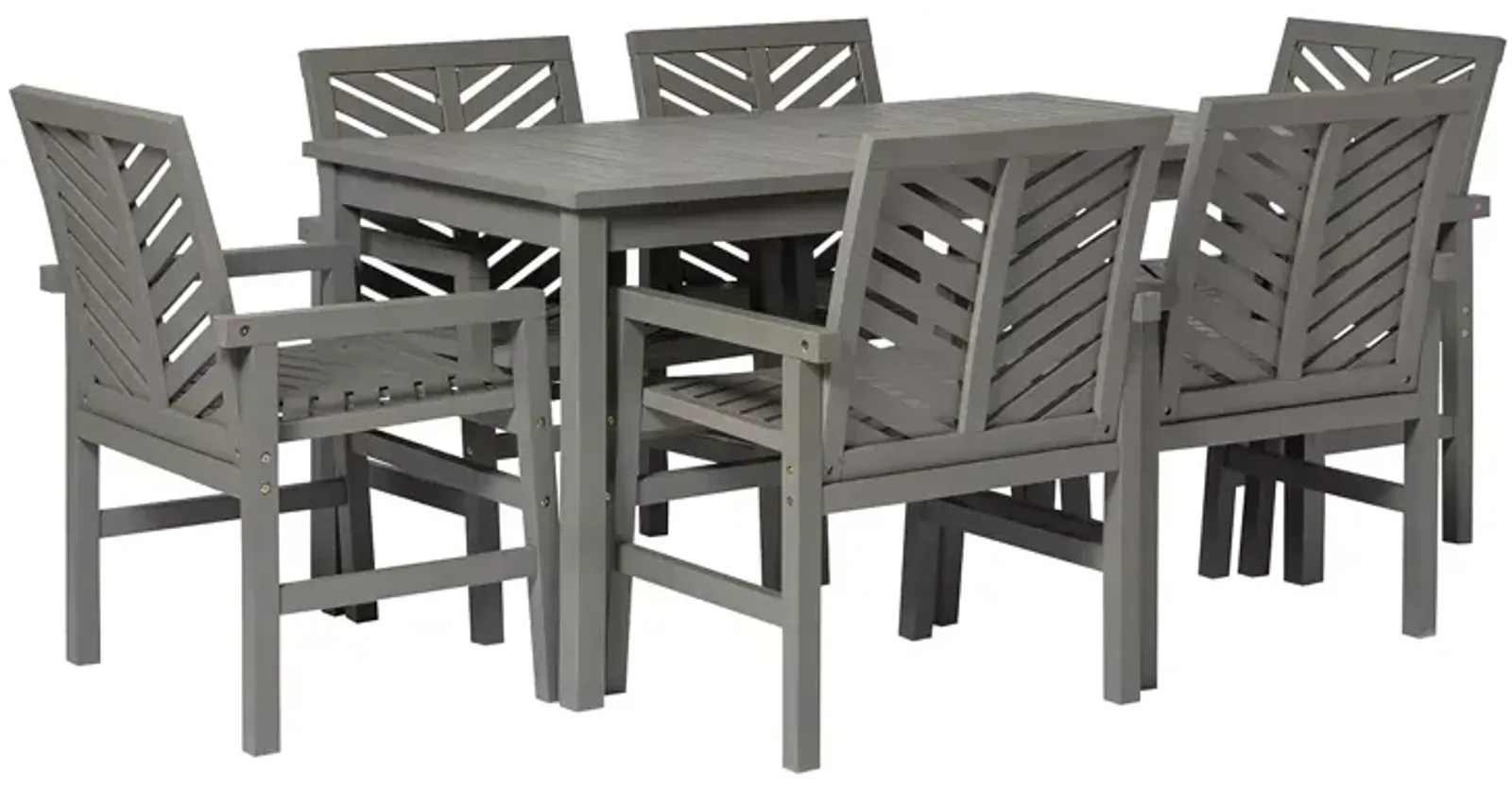 WALKER EDISON 7 Piece Chevron Outdoor Patio Dining Set