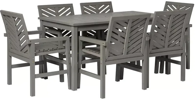 WALKER EDISON 7 Piece Chevron Outdoor Patio Dining Set