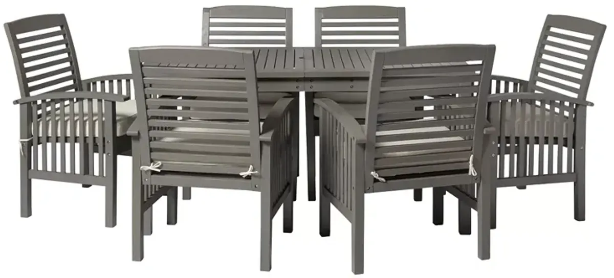 WALKER EDISON 7 Piece Modern Outdoor Patio Dining Set