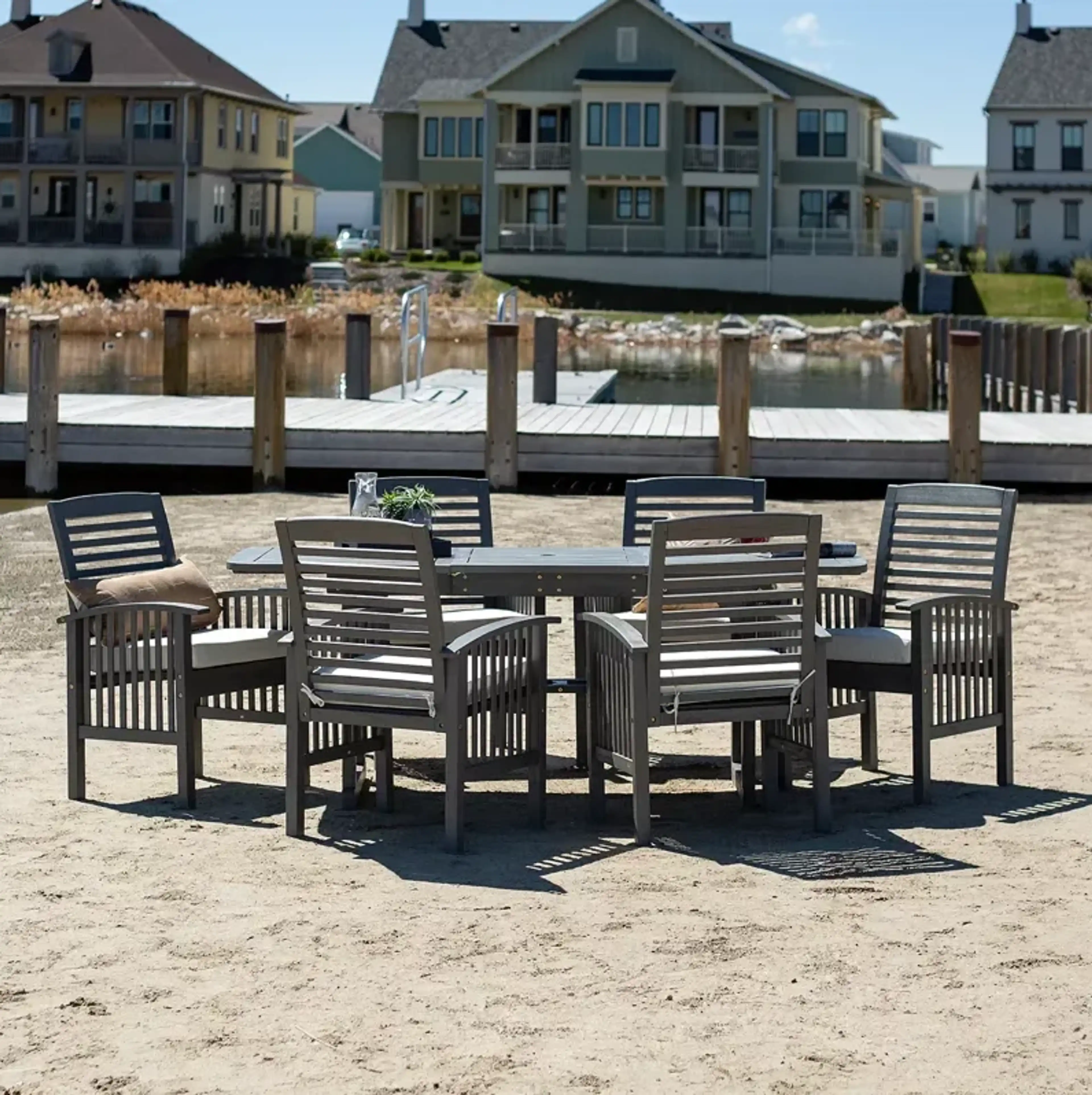 Walker Edison 7 Piece Classic Outdoor Patio Dining Set Bloomingdales ...