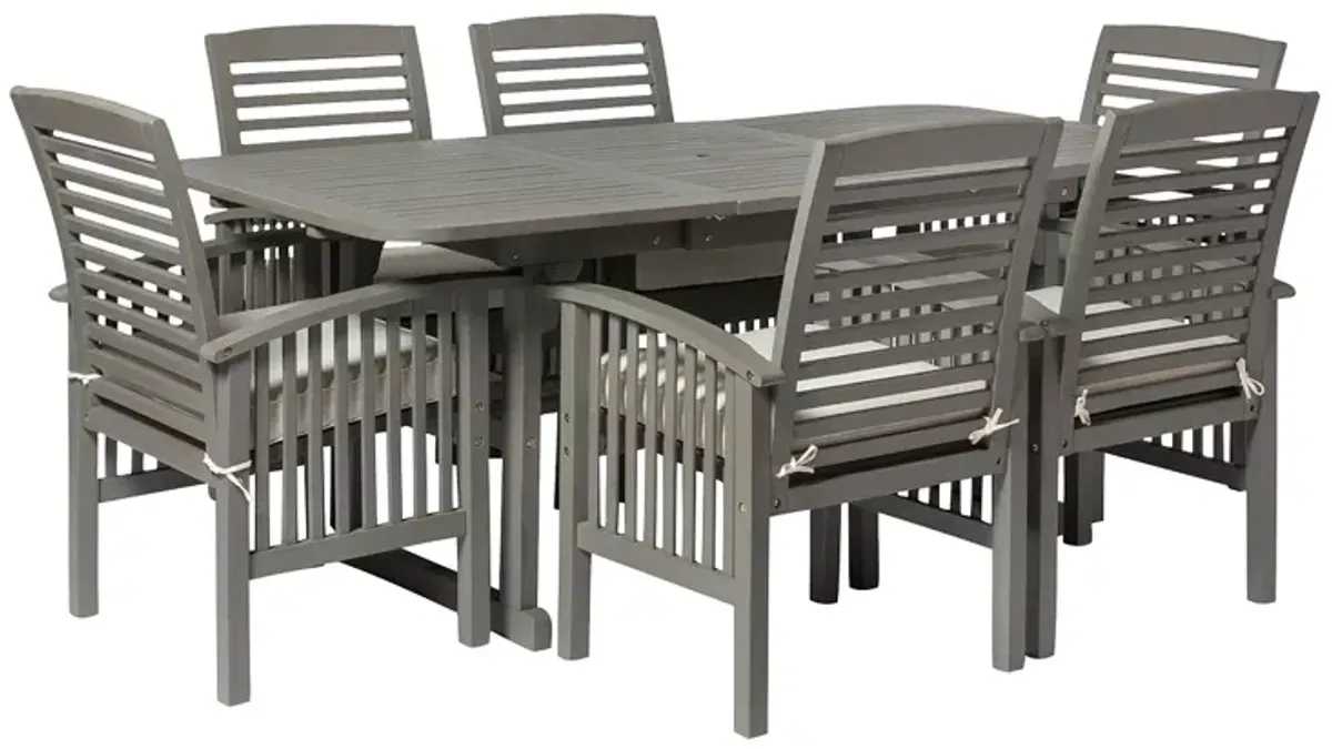 WALKER EDISON 7 Piece Classic Outdoor Patio Dining Set