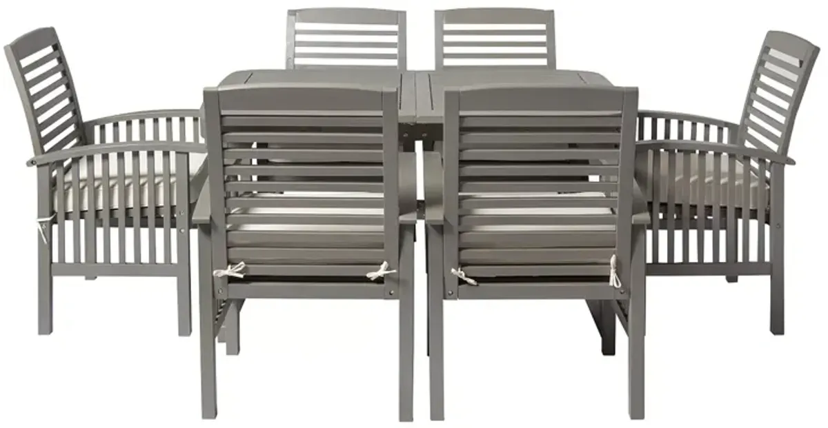 WALKER EDISON 7 Piece Classic Outdoor Patio Dining Set