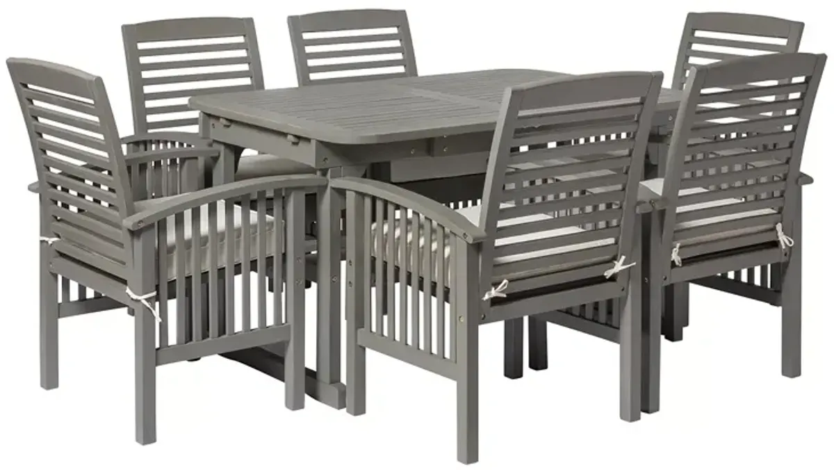 WALKER EDISON 7 Piece Classic Outdoor Patio Dining Set