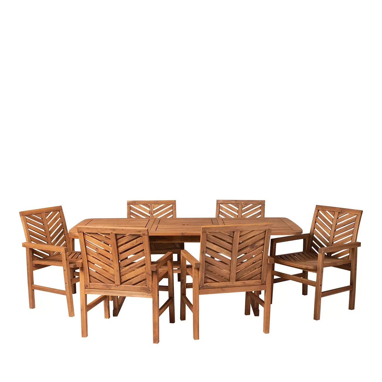 WALKER EDISON 7 Piece Extendable Outdoor Patio Dining Set