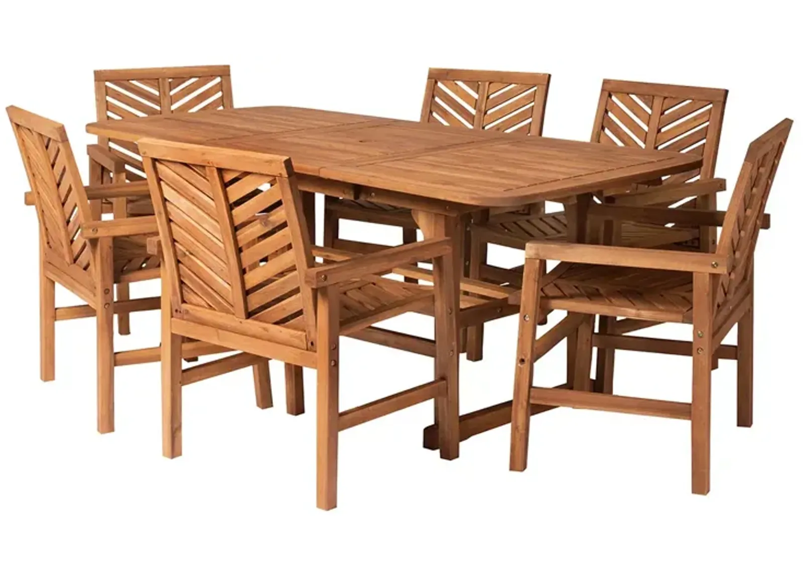 WALKER EDISON 7 Piece Extendable Outdoor Patio Dining Set