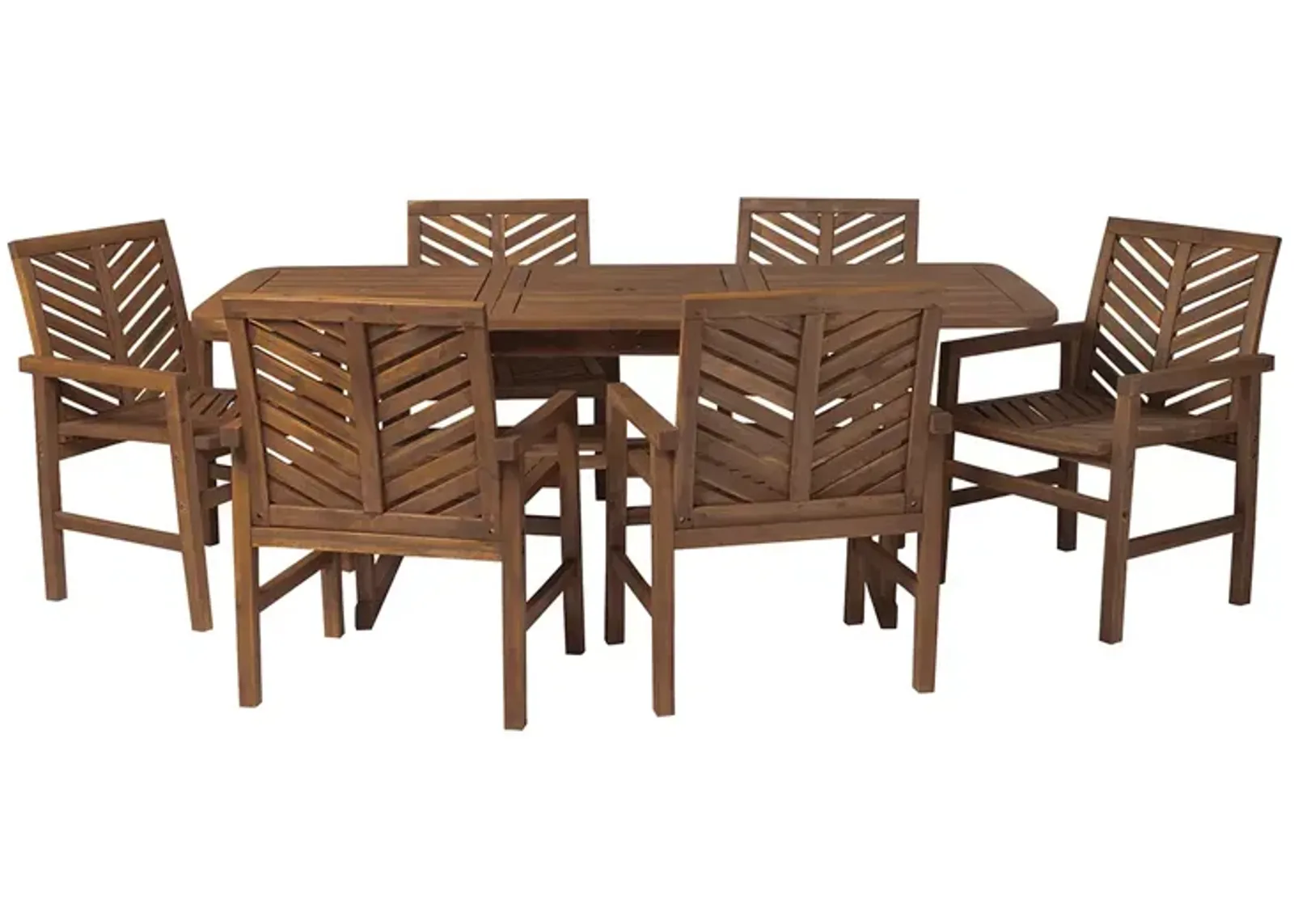 WALKER EDISON 7 Piece Extendable Outdoor Patio Dining Set