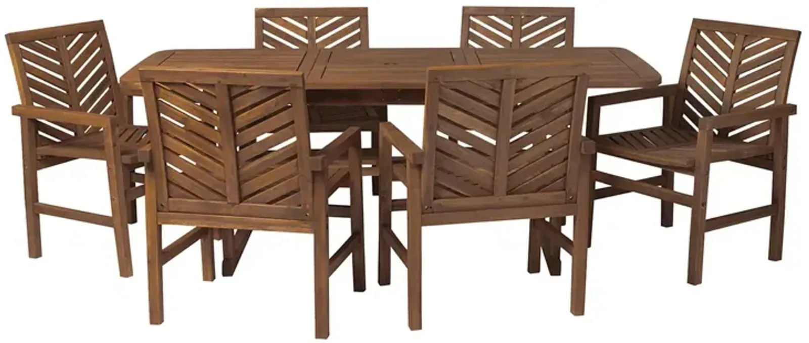 WALKER EDISON 7 Piece Extendable Outdoor Patio Dining Set