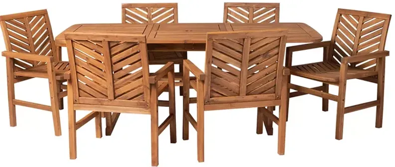 WALKER EDISON 7 Piece Extendable Outdoor Patio Dining Set