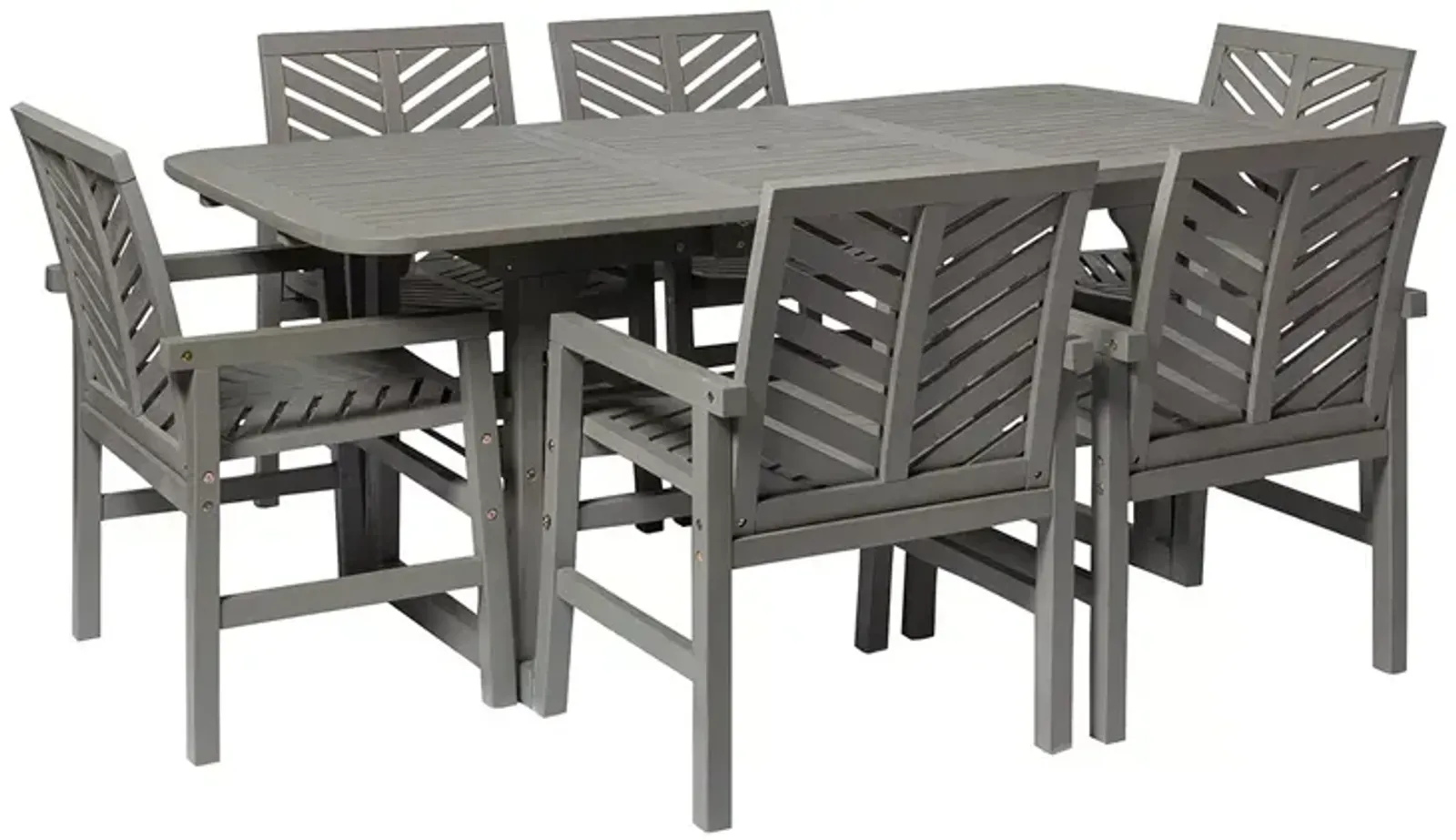 WALKER EDISON 7 Piece Extendable Outdoor Patio Dining Set