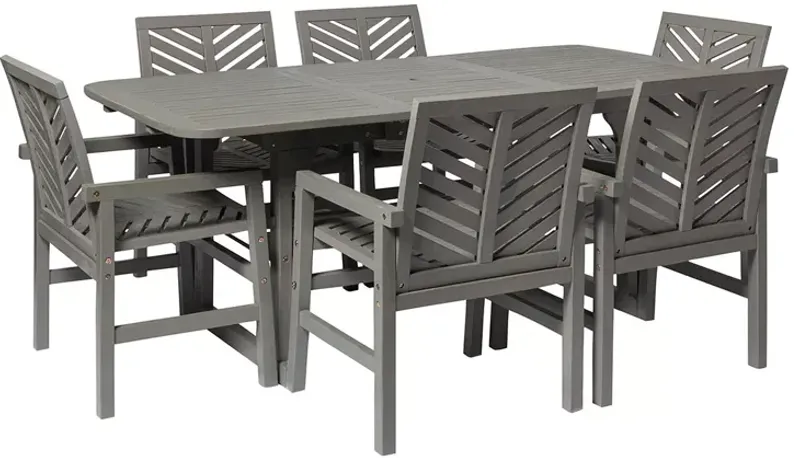 WALKER EDISON 7 Piece Extendable Outdoor Patio Dining Set