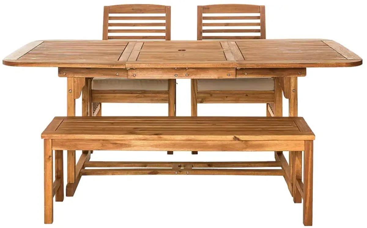 WALKER EDISON 4 Piece Patio Dining Table Set