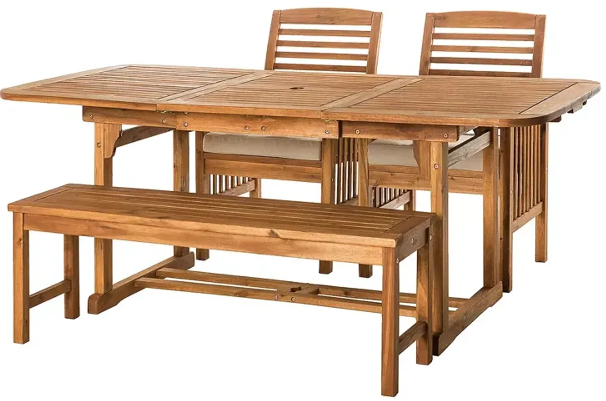 WALKER EDISON 4 Piece Patio Dining Table Set