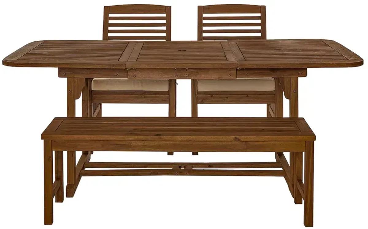 WALKER EDISON 4 Piece Patio Dining Table Set