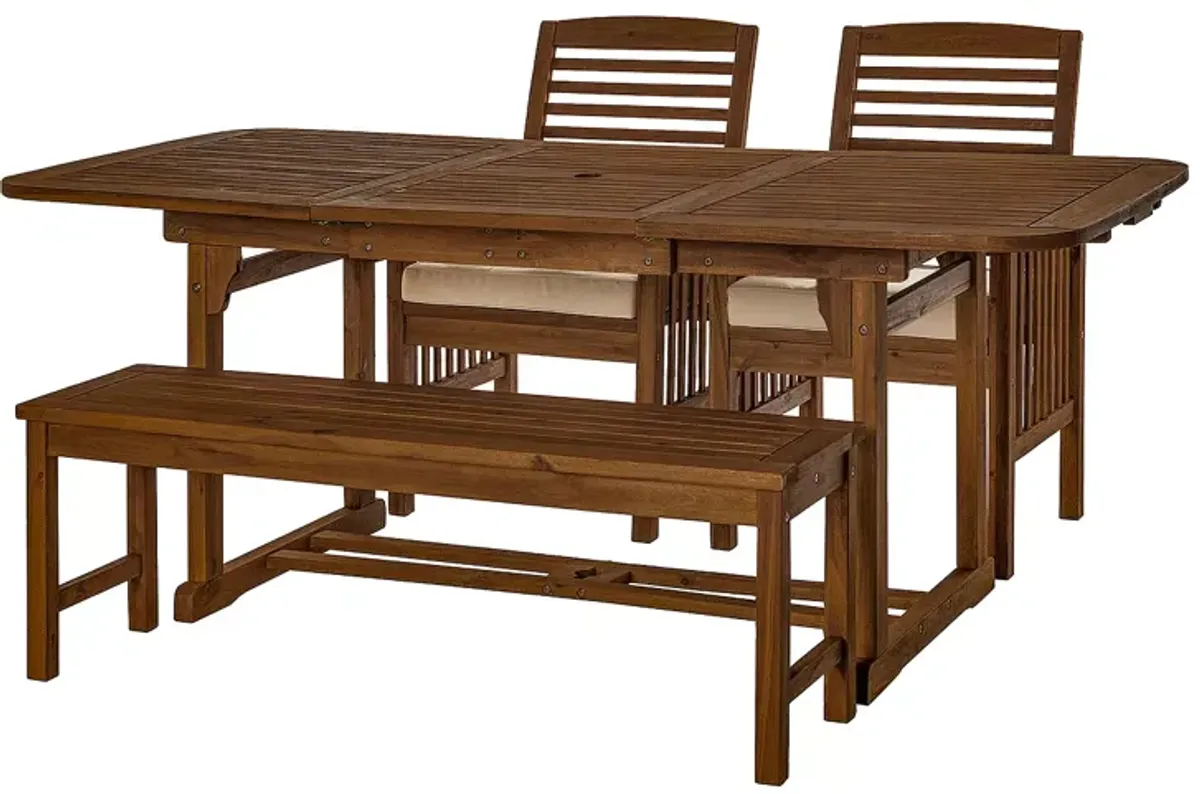 WALKER EDISON 4 Piece Patio Dining Table Set