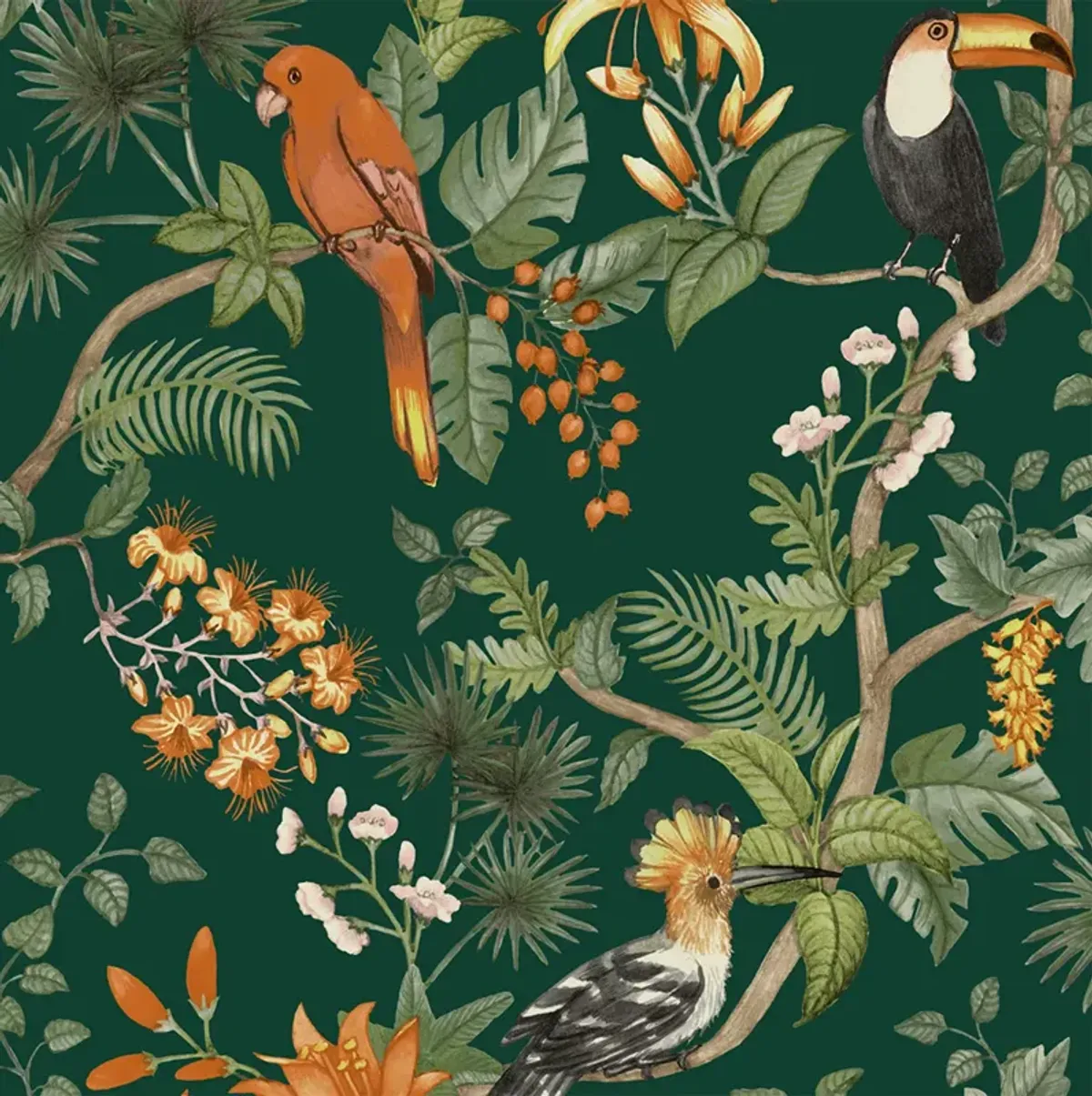 Tempaper Birds of Paradise Peel and Stick Wallpaper