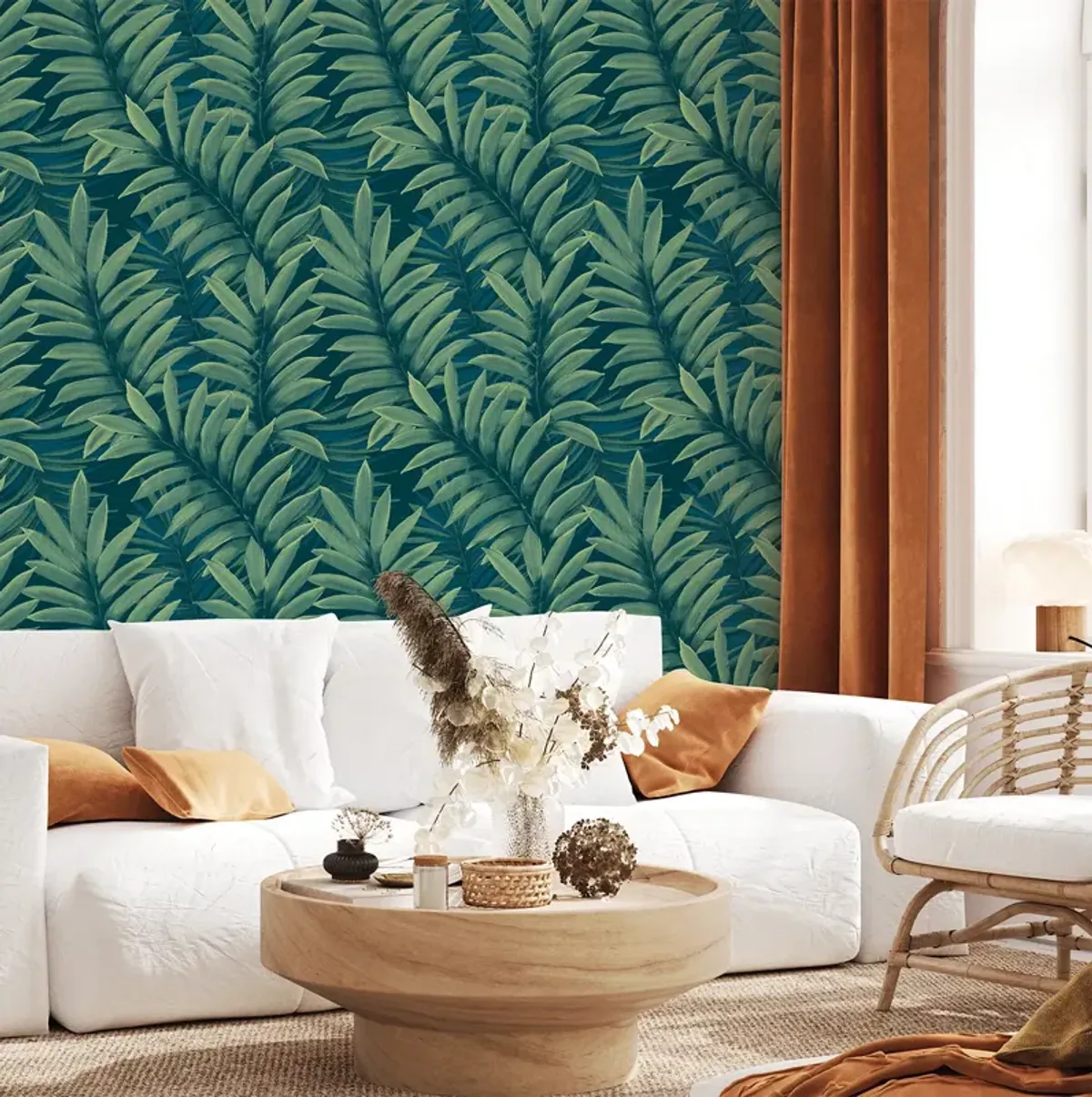 Tempaper Palm Leaves Peel and Stick Wallpaper